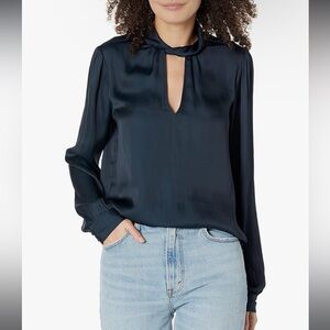 PAIGE Midnight Blue Silky Blouse